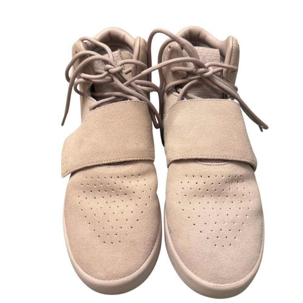 adidas Tubular Invader Strap Beige High Top Sneakers Men's Size 8 Streetwear EUC - Picture 7 of 14